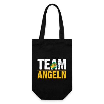 Angel Fischen Angeln Angler - Geschenkbeutel für Flaschen - Schwarz - Vorne