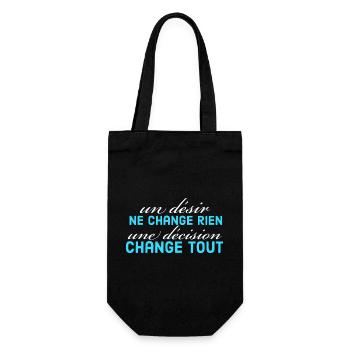 un désir ne change rien une décision change tout - Sac à bouteille - noir - Devant