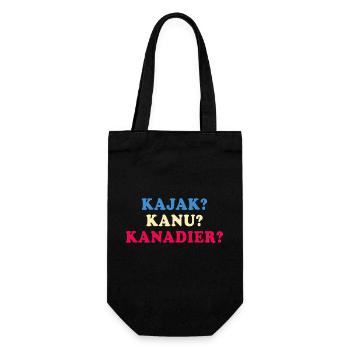 kajak kanu kanadier paddeln im Fluß - Geschenkbeutel für Flaschen - Schwarz - Vorne