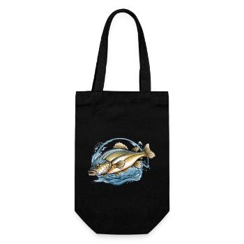 Aesthetic Fisherman Fish Illustration Angel - Gift Bag for Bottles - black - Front