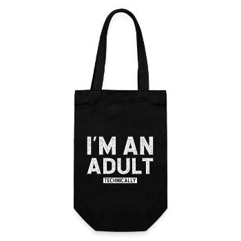 I'm an adult technically - Geschenkbeutel für Flaschen - Schwarz - Vorne