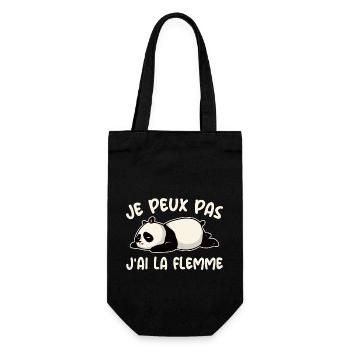Je Peux Pas J'ai La Flemme Cadeau Drôle Panda - Sac à bouteille - noir - Devant
