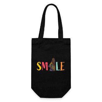 Smile - Sneaker bunt - cool - Sport - Tanz - Dance - Geschenkbeutel für Flaschen - Schwarz - Vorne