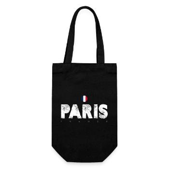 Glyphes en détresse de Paris avec drapeau français - Sac à bouteille - noir - Devant