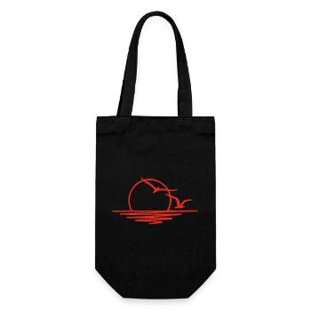 Sunset (red) - Gift Bag for Bottles - black - Front
