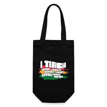 i I Teach Confident Bravery Equality Teacher Future - Gift Bag for Bottles - black - Front