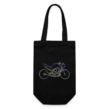 Motorbike Naked Bike Lines Outline multicolored - Gift Bag for Bottles - black - Front