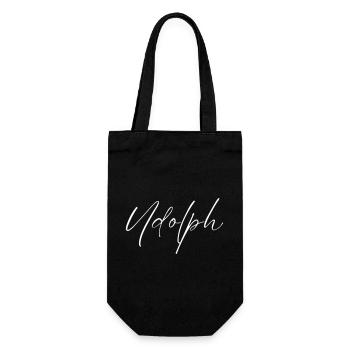Udolph Name T-Shirt Geschenk Für Männer - Geschenkbeutel für Flaschen - Schwarz - Vorne
