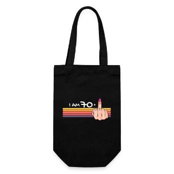 J’ai 70 ans + 1 chemise de doigt d’honneur J’ai 70 ans et plus, - Sac à bouteille - noir - Devant