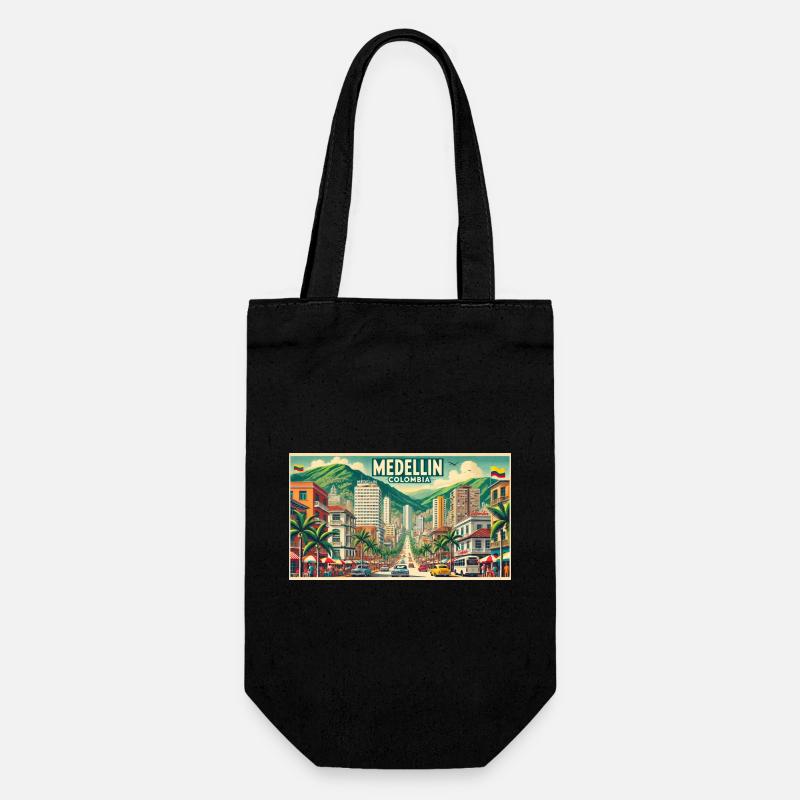 Medellin Columbia Vintage Design - Gift Bag for Bottles - black