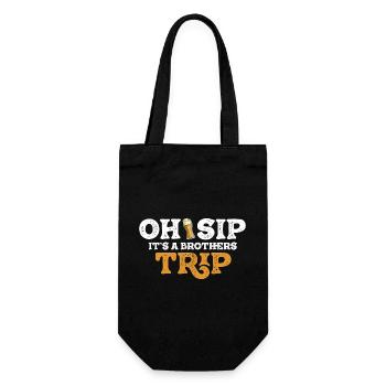 Geschwister Oh Sip Its A Brothers Trip - Geschenkbeutel für Flaschen - Schwarz - Vorne