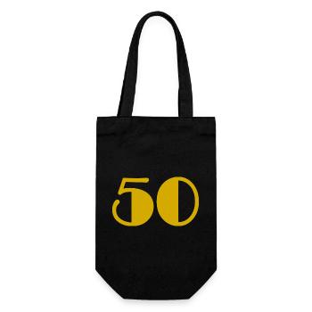 50. 50 YEARS. 50th ANNIVERSARY. 50 YEARS ANNIVERSARY. - Gift Bag for Bottles - black - Front