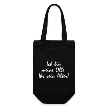 meine Olle Ihr sein Alter, Ruhrpott Dialekt - Geschenkbeutel für Flaschen - Schwarz - Vorne