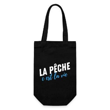 fishing is life,Humor,fisherman gift - Gift Bag for Bottles - black - Front