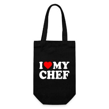 I love my chef - Gift Bag for Bottles - black - Front