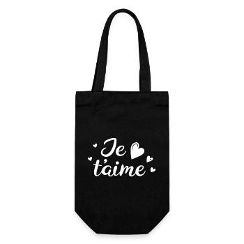 Ich liebe dich - Geschenkbeutel für Flaschen - Schwarz - Vorne