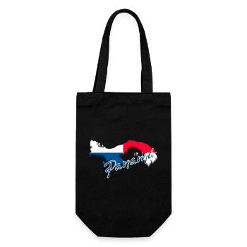 Flagge von Panama, Karte Flagge von Panama - Geschenkbeutel für Flaschen - Schwarz - Vorne