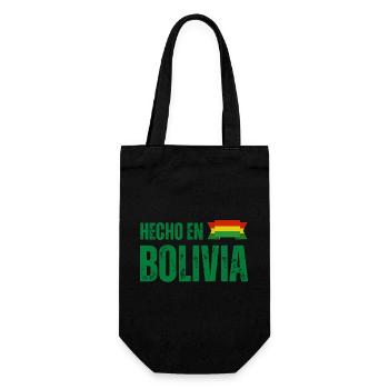 Hergestellt in Bolivien, bolivianischer Stolz - Geschenkbeutel für Flaschen - Schwarz - Vorne