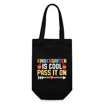 Kindergarten Is Cool Pass It On School Teacher - Gift Bag for Bottles - black - Front