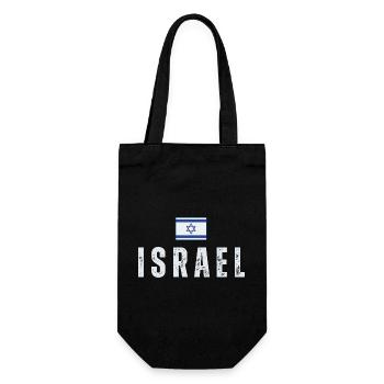 Flag of Israel, Israeli pride - Gift Bag for Bottles - black - Front
