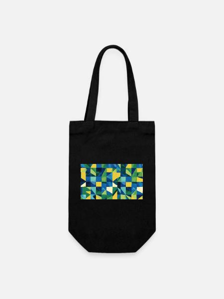 Geometrische Farbexplosion - Geschenkbeutel für Flaschen - Schwarz