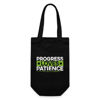 Le progrès aime la patience Motivation Cadeau - Sac à bouteille - noir - Devant