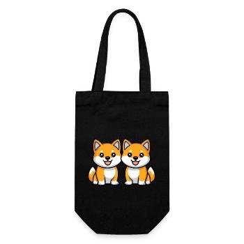Shiba Inu Dog Comic - Gift Bag for Bottles - black - Front