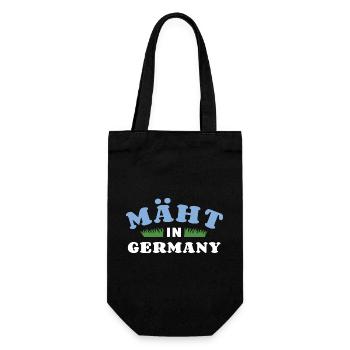 Mäht in Germany - Rasenmäher - Mähen - Wortspiel - Geschenkbeutel für Flaschen - Schwarz - Vorne