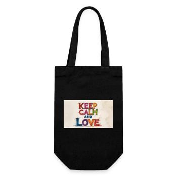 Retro Colorful Keep Calm and Love - Gift Bag for Bottles - black - Front