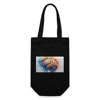 Artificial Brain Colored Circuit - Gift Bag for Bottles - black - Front