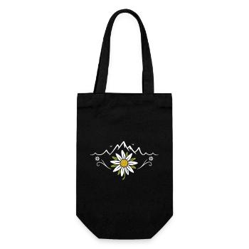 Edelweiß Berge - Volksfest Natur Design - Geschenkbeutel für Flaschen - Schwarz - Vorne