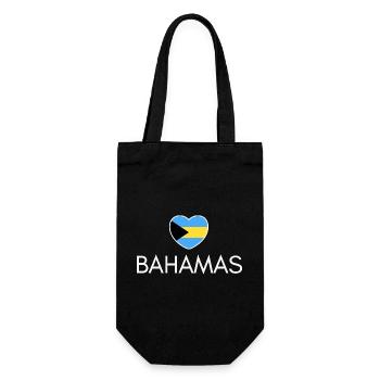 Cœur avec le drapeau des Bahamas, j’aime les Bahamas - Sac à bouteille - noir - Devant