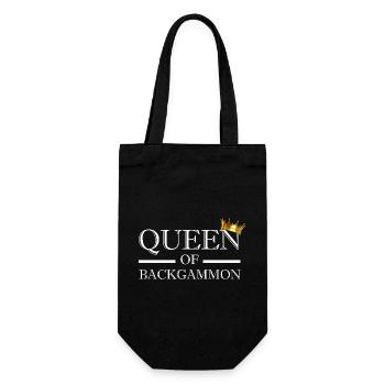 Queen Of Backgammon - Geschenkbeutel für Flaschen - Schwarz - Vorne