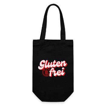 Glutenfrei Schriftzug Retro Logo Pink und Rot - Geschenkbeutel für Flaschen - Schwarz - Vorne
