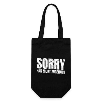 Sorry didn't listen - Gift Bag for Bottles - black - Front