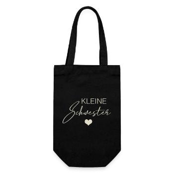 Kleine Schwester - Geschenkbeutel für Flaschen - Schwarz - Vorne