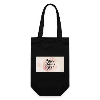 She Said Yes – Engagement Party Style - Gift Bag for Bottles - black - Front