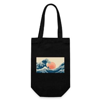 Surfing Wave at Sunset - Gift Bag for Bottles - black - Front