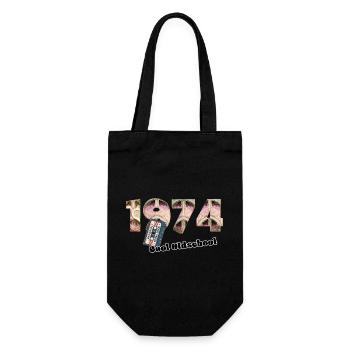 1974 Jahrgang Retro Vintage – Kassette – Cool Olds - Geschenkbeutel für Flaschen - Schwarz - Vorne