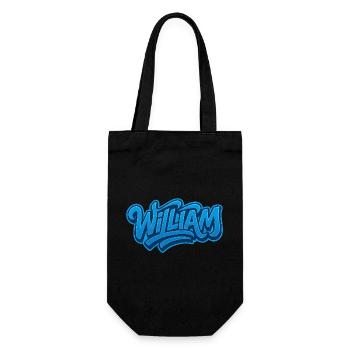 Graffiti WILLIAM Name Geschenk Ideal druckbar s - Geschenkbeutel für Flaschen - Schwarz - Vorne