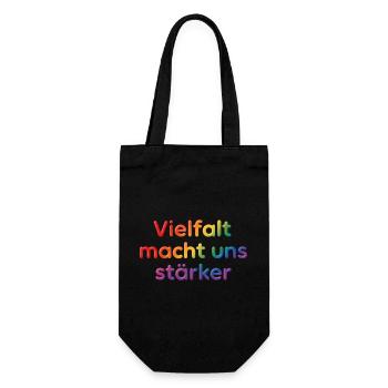 Diversity makes us stronger – unique together - Gift Bag for Bottles - black - Front