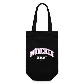 München Neonbogen Flair - Geschenkbeutel für Flaschen - Schwarz - Vorne