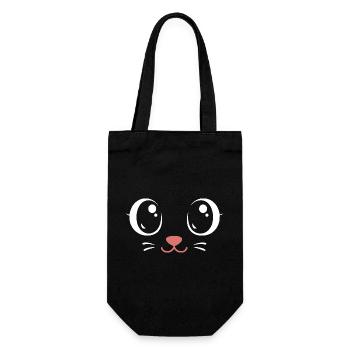 Karnevals Mieze | Big Face Kostüm Verkleidung - Geschenkbeutel für Flaschen - Schwarz - Vorne