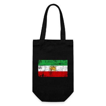 Iran Old Flag Grunge Retro VIntage - Gift Bag for Bottles - black - Front