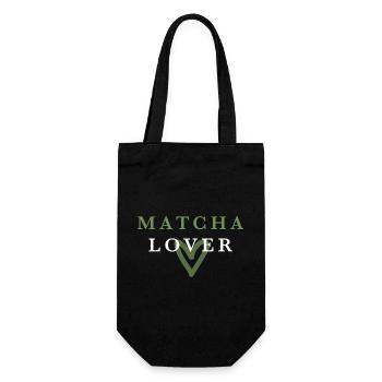 Amoureux du Matcha Cœur Vert - Sac à bouteille - noir - Devant