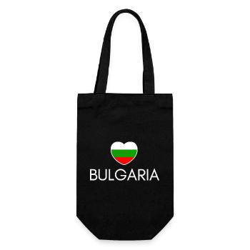Herz mit bulgarischer Flagge, ich liebe Bulgarien - Geschenkbeutel für Flaschen - Schwarz - Vorne