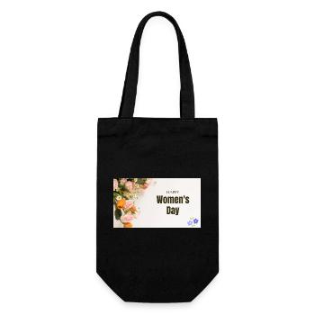 Happy Women's Day Floral Roses - Gift Bag for Bottles - black - Front