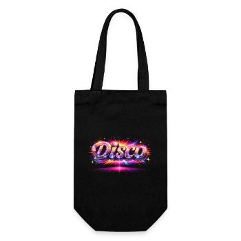 Disco Lettering Neon 80s Style - Gift Bag for Bottles - black - Front