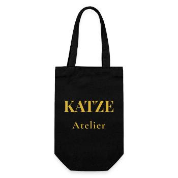 T-shirt chat minimaliste – Design premium - Sac à bouteille - noir - Devant