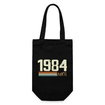 Born in April 1984 - Gift Bag for Bottles - black - Front
